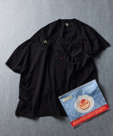 別注 2P クルーネック ショートスリーブ ワンポイントロゴ ポケットTee 2枚セット
