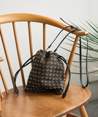 2way ラメ雑材 巾着 ショルダーバッグ
