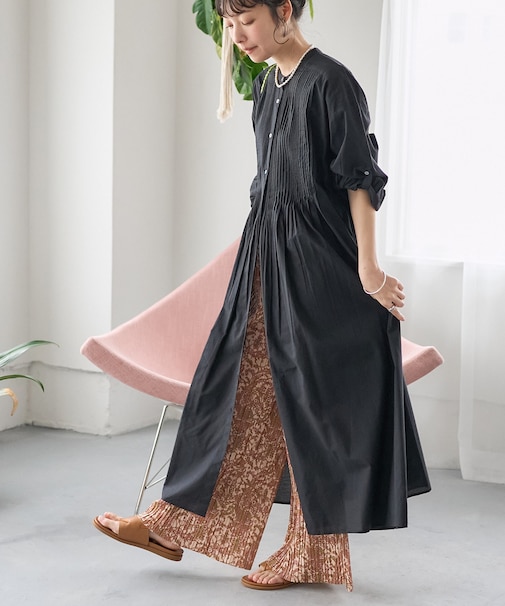 インド ピンタックワンピース