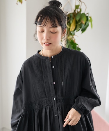 インド ピンタック チュニックブラウス