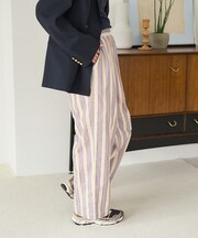 インド ストライププリント イージーパンツ