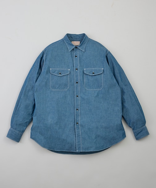 【Japan Exclusive】Chambray Work Shirt Indigo Produced by 金子恵治