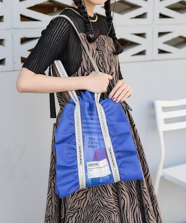 別注 メッシュフリルシューズバッグ