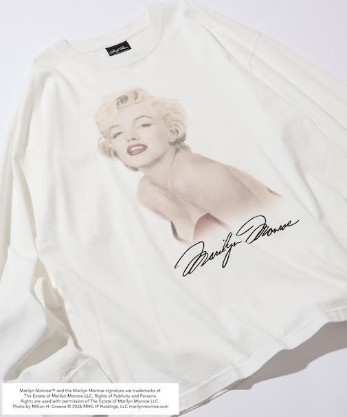 別注 マリリン・モンロー L/Sカットソー “Red Sitting”