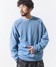 クールタッチ Wフェイス 配色 クルーネックニット