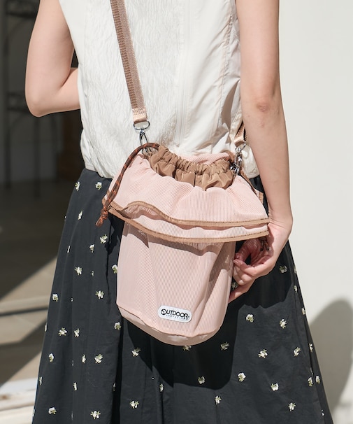 別注 マルチWAY メッシュ フリル巾着ショルダーバッグ