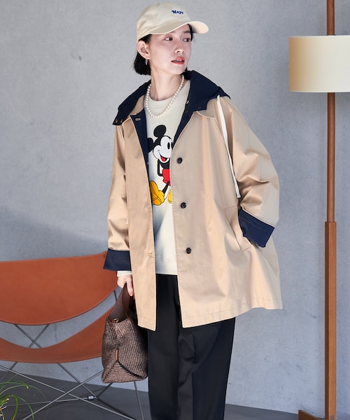 2way フード付き ステンカラーコート｜フリークスストアの通販｜&mall