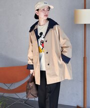 2way フード付き ステンカラーコート