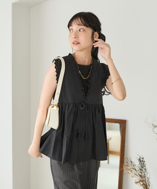 インド フリルリボンベスト