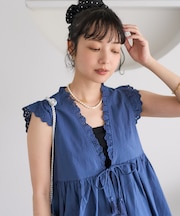 インド フリルリボンベスト