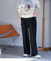 接触冷感/UVカット LINEN TOUCH タック イージーパンツ