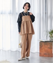 接触冷感/UV LINEN TOUCH ビスチェ パンツ セットアップ