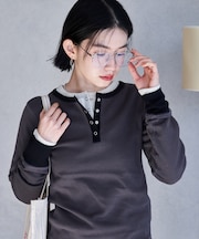 ダブルフェイス 配色 ヘンリー ロンT