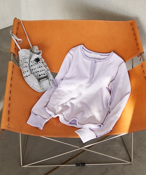 ダブルフェイス 配色 ヘンリー ロンT