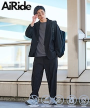 AiRide/エアライド リラックスフィット シアサッカー セットアップ/テーラードジャケット/ワイドスラックス/吸水速乾/UVカット 【限定展開】