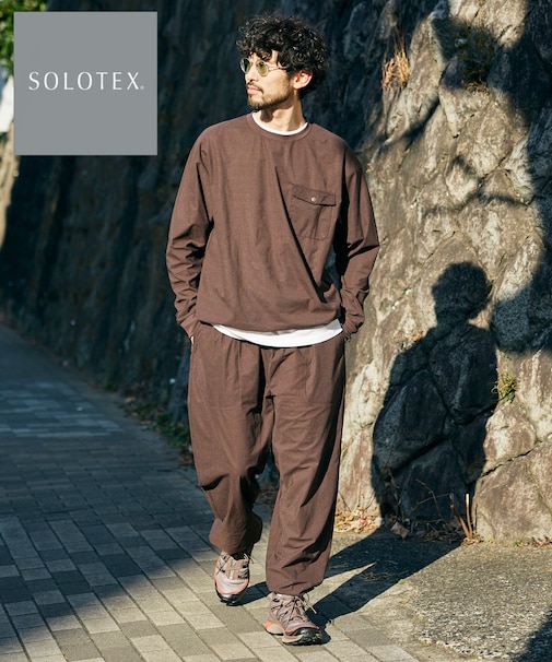 SOLOTEX パッカブル ロングスリーブ トラベルセットアップ ミニバッグ付き