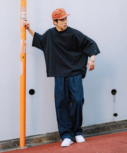 ビッグシルエット ワンポイント クルーネック Tシャツ / ワイドシルエット 【限定展開】