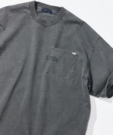 ビッグシルエット ピグメントダイ ヒドゥンロゴ ショートスリーブ ポケットTシャツ