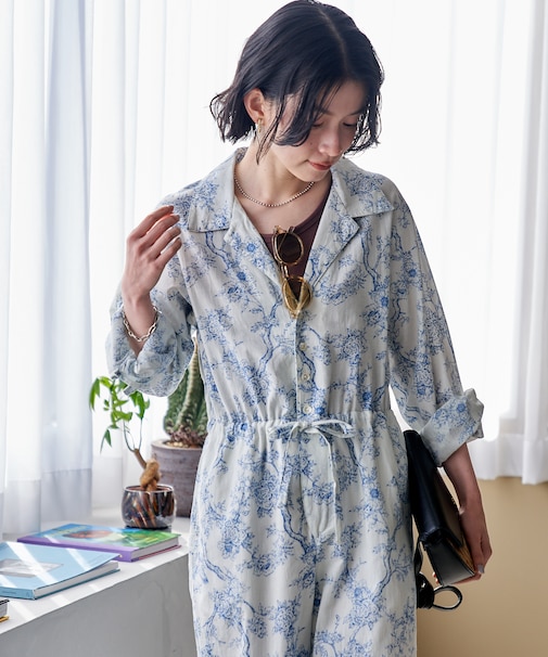 インド  オープンカラー ジャンプスーツ