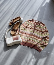 シアー ヘンリーネック ニット