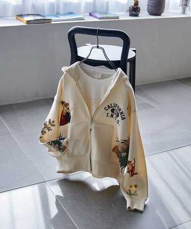 ペインティング ジップパーカー