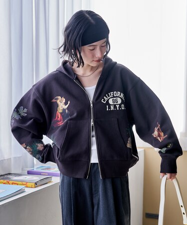 ペインティング ジップパーカー