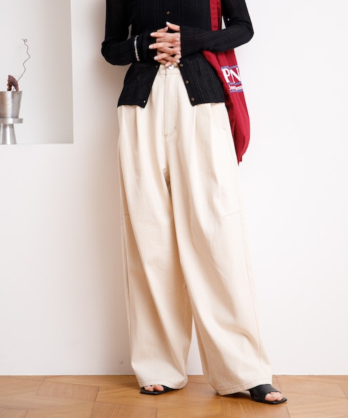 FIT MAGIC マーベルト タック カーブパンツ/タックカーブデニム