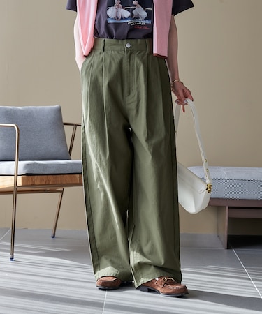 FIT MAGIC マーベルト タック カーブパンツ/タックカーブデニム