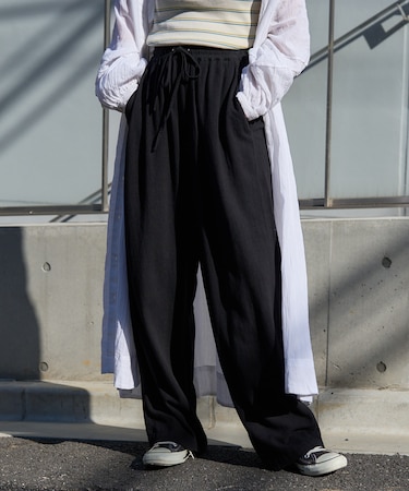 ＜低身長サイズあり＞リネンレーヨン イージーパンツ/コットンイージーパンツ