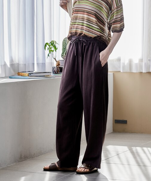 ＜低身長サイズあり＞リネンレーヨン イージーパンツ/コットンイージーパンツ