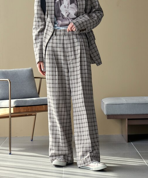 Gramps チェックパンツ<セットアップ対応>