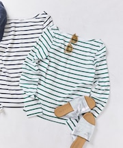 コットンモダール ボートネック ボーダーロンT