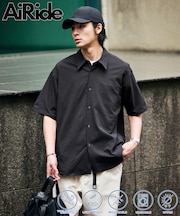 AiRide/エアライド リラックスフィット ショートスリーブ シアサッカーシャツ/ポケッタブル/吸水速乾/UVカット 【限定展開】