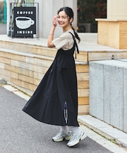 別注 UVカット ペプラムギャザーサロペ ワンピース