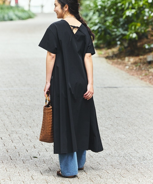 バックオープン チェック アシメ ティアード ワンピース｜フリークス