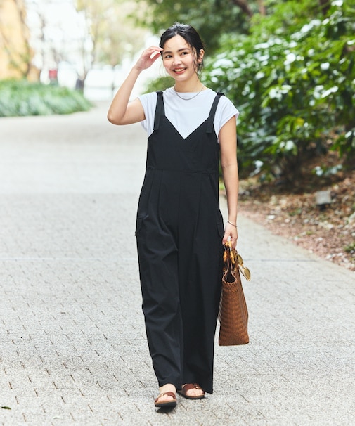 別注 UVカット カシュクール ワイドサロペット