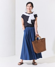 別注 UVカット Tシャツ スカートセットアップ/デニムライク/レオパード