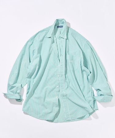 ビッグシルエット ブロード ストライプ BDシャツ