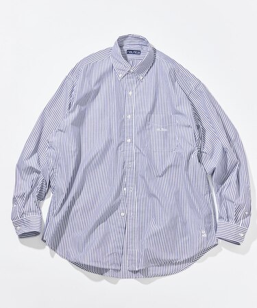 ビッグシルエット ブロード ストライプ BDシャツ