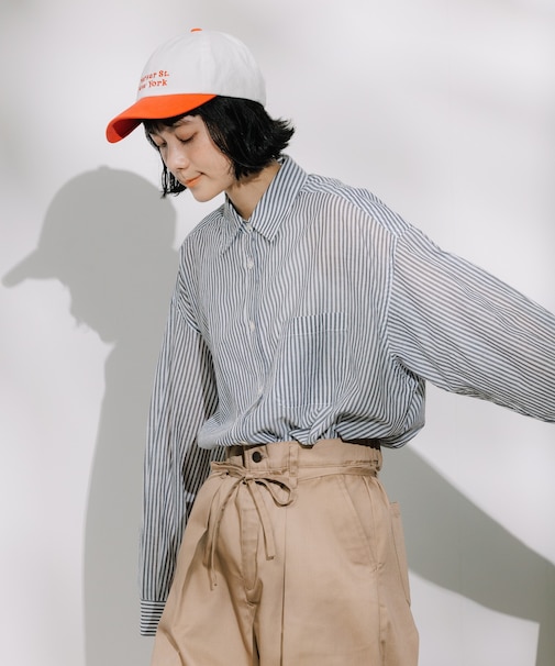 インドボイル 長袖 シアーシャツ