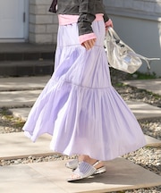 インド はしごレース ティアード マキシスカート