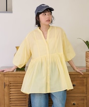 インドボイル キーネック チュニックブラウス