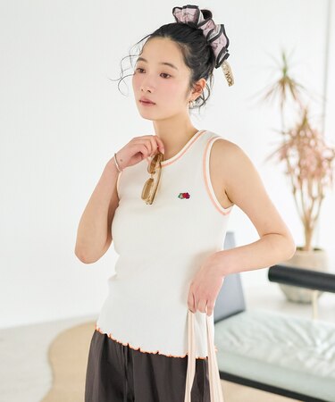 【3月5日12:00～販売開始】別注 配色 メロー リブタンクトップ