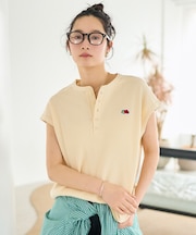 【3月5日12:00～販売開始】別注 ワッフル ヘンリーネック フレンチスリーブTシャツ