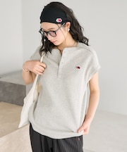 【3月5日12:00～販売開始】別注 ワッフル ヘンリーネック フレンチスリーブTシャツ