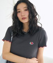 別注 配色メロー リブ半袖Tシャツ