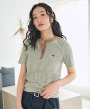 別注 マルチボーダー ヘンリーネックTシャツ