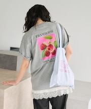 【3月5日12:00～販売開始】別注 ラズベリープリント ビッグシルエットTシャツ