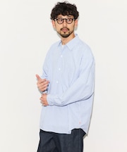 リラックスフィット ブロードストライプ クレイジーパターン レギュラーカラーシャツ