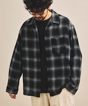 先染めオンブレチェック シアーシャツ リラックスフィット